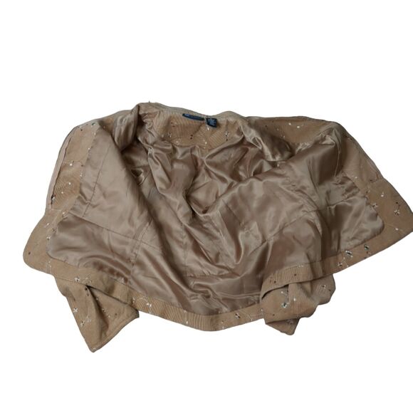 Relativity Corduroy Camel Brown Jacket Size XL Pockets Lined Zip Embroidered - Picture 5 of 5